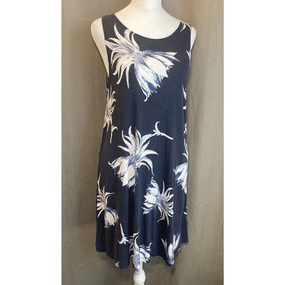 Roxy floral Print Sun Dress Swim Cover Navy Blue Viscose Womans size small - Picture 1 of 16